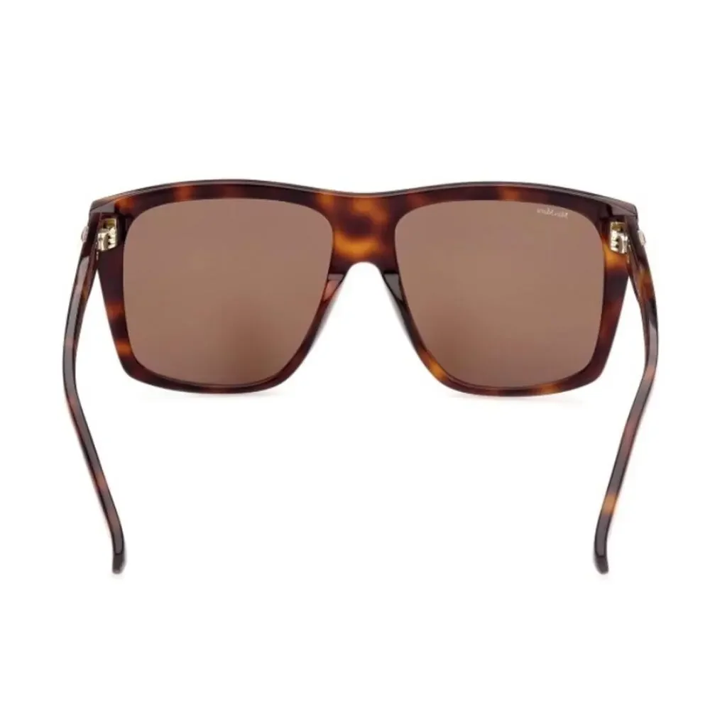 NEW MAXMARA Prism Oversized Tortoiseshell Brown Square Gold Stud Sunglasses Case